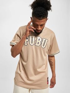 T-shirt da uomo Fubu moderna, in rete, beige