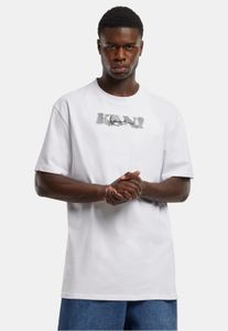 Cómoda camiseta de hombre Karl Kani, 220 g/m², algodón, blanca.
