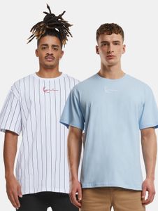 T-shirt da uomo moderna Karl Kani in cotone, bianco/blu