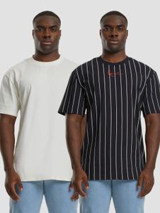 sporty Karl Kani men's T-shirt with cotton, black/white