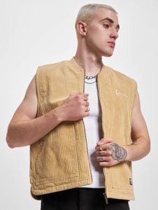 stylische Karl Kani Herren Jacke Reißverschluss Klettverschluss mit Baumwolle Beige
