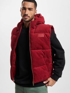 Chaqueta informal de hombre Karl Kani con capucha grande, cierre de cremallera, algodón, color rojo.
