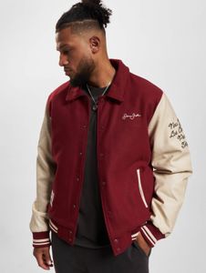Simple Sean John men's jacket, ribbed knit with cotton, red, with pockets