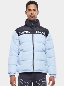 schlichte Karl Kani Herren Jacke Reißverschluss Taschen 110 g/m² Hell-Blau