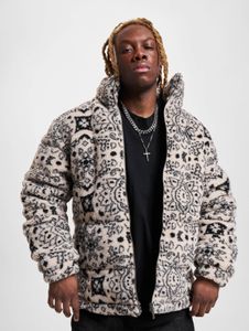schlichte Karl Kani Herren Jacke Reißverschluss Taschen 420 g/m² Ecru-Weiß