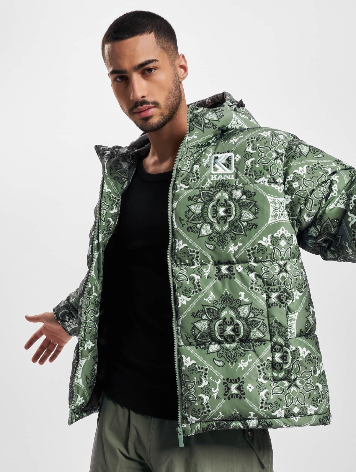 Karl Kani Herren Jacke mit Reißverschluss und Taschen