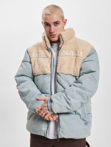 funktionale Karl Kani Herren Jacke Denim Fleece mit Baumwolle Blau/Beige