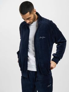 Elegante giacca da uomo Sean John con tasche con cerniera, in cotone, blu