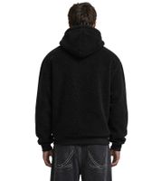 lässiger Karl Kani Herren Hoodie mit Teddy-Fell Kapuzen-Pullover Schwarz