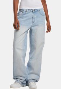 bequeme Karl Kani Damen Jeans Straight Fit mit Baumwolle Hell-Blau