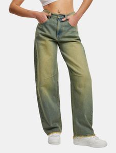 bequeme Karl Kani Damen Jeans mit Baumwolle Blau/Beige