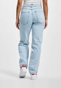 Comfortable Karl Kani women's jeans with zipper pockets, cotton, blue