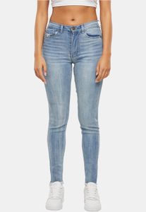 bequeme Karl Kani Damen Jeans Skinny Fit gesteppt mit Baumwolle Hell-Blau