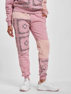 lässige Karl Kani Damen Hose Kordelzug Taschen mit Baumwolle Rosa