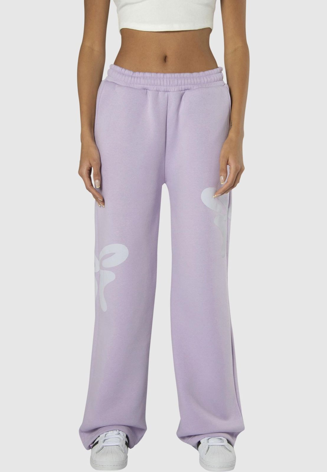 Felicious Damen Hose Baumwolle Flieder-Violett