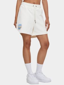 lässige Karl Kani Damen Hose Kordelzug Taschen mit Baumwolle Ecru-Weiß