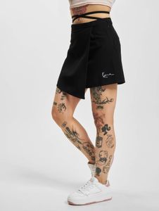 stilvolles Karl Kani Damen Kleid Stretch Reißverschluss mit Baumwolle Schwarz