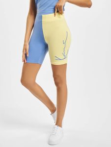 leichte Karl Kani Damen Shorts Stretch 220 g/m² mit Baumwolle Blau/Gelb
