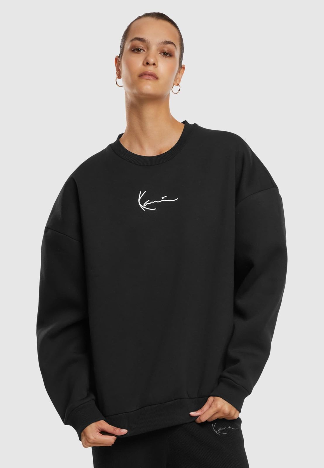 Karl Kani Damen Sweatshirt Baumwolle Schwarz