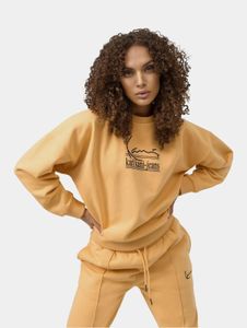 lässiges Karl Kani Damen Sweatshirt Rippbündchen 400 g/m² mit Baumwolle Orange