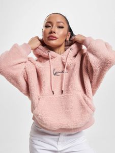 Felpa con cappuccio da donna Karl Kani, morbida, con coulisse, 420 g/m², rosa