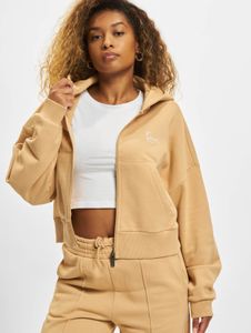 lässiger Karl Kani Damen Hoodie große Kapuze Kordelzug mit Baumwolle Beige