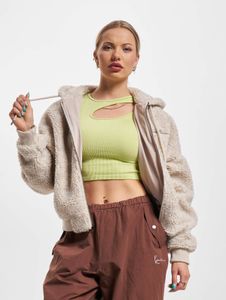 moderner Karl Kani Damen Hoodie Kordelzug Reißverschluss 420 g/m² Beige
