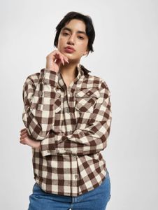 vielseitiges Karl Kani Damen Polo-Shirt mit Baumwolle Braun/Beige
