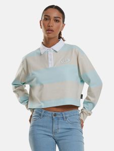 weiches Karl Kani Damen Sweatshirt 220 g/m² mit Baumwolle Blau/Beige