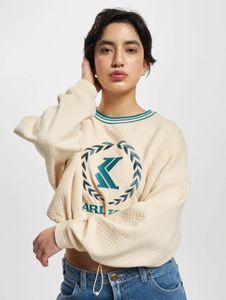 modernes Karl Kani Damen Sweatshirt Rippbündchen Beige