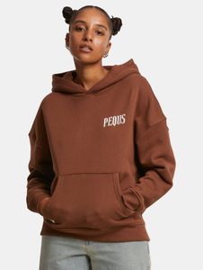 Soft PEQUS women's hoodie with cotton, brown