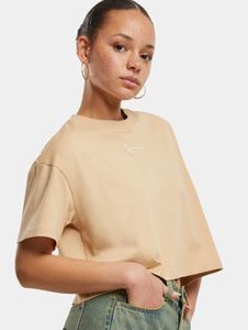 sportliches Karl Kani Damen T-Shirt 220 g/m² mit Baumwolle Beige