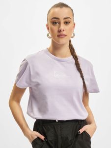 modernes Karl Kani Damen T-Shirt 220 g/m² mit Baumwolle Flieder-Violett