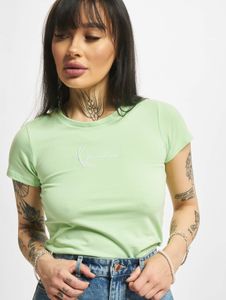 sportliches Karl Kani Damen T-Shirt Stretch 220 g/m² mit Baumwolle Pastell-Grün