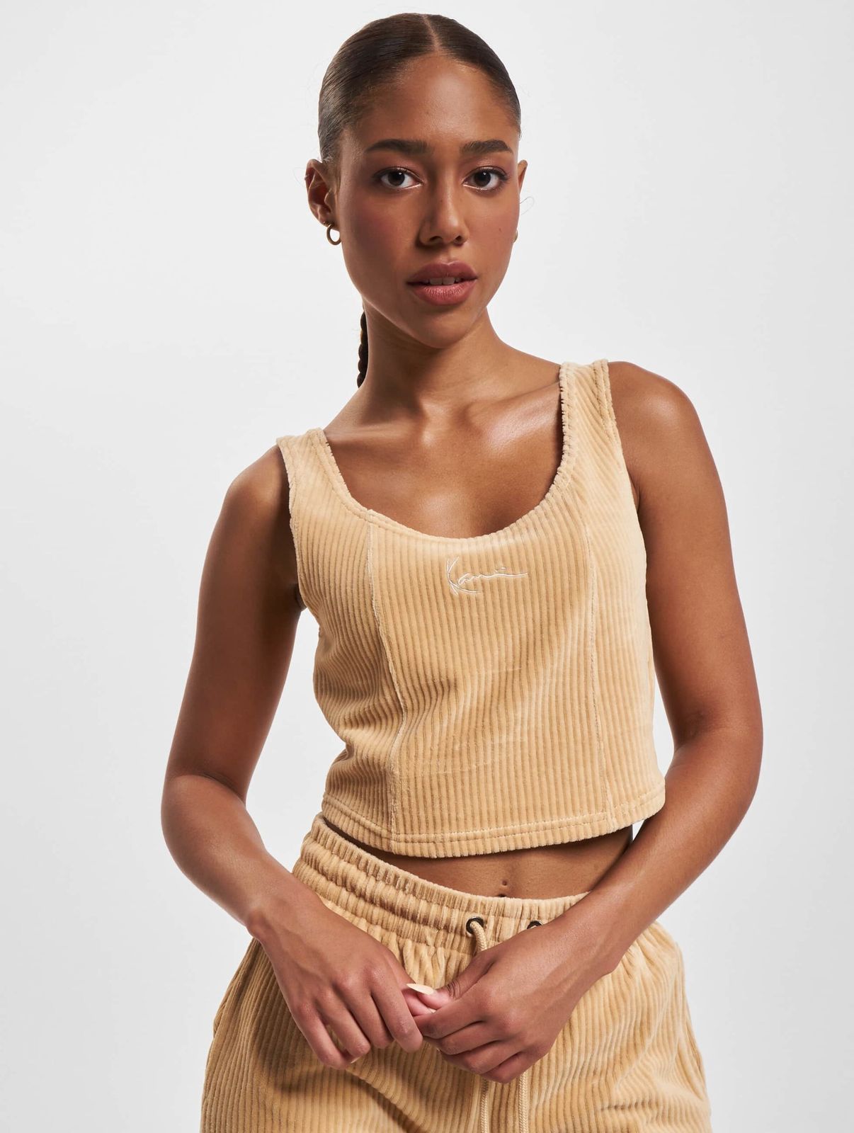 Karl Kani Damen T-Shirt Stretch mit Baumwolle
