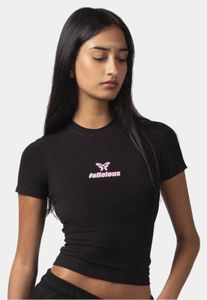 bequemes Felicious Damen T-Shirt Stretch mit Baumwolle Schwarz