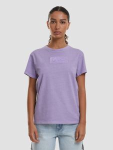 modernes Karl Kani Damen T-Shirt 220 g/m² mit Baumwolle Flieder-Violett