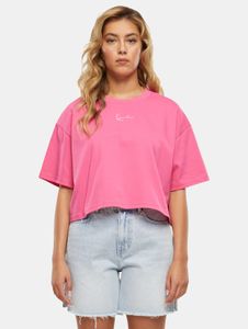 bequemes Karl Kani Damen T-Shirt 220 g/m² mit Baumwolle Rosa