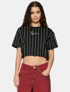 T-shirt femme décontracté Karl Kani, 180 g/m², coton, noir et blanc