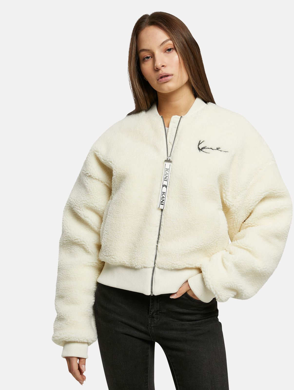 Stylish Karl Kani women's jacket, 420 g/m², ecru-white