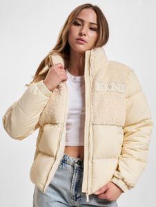 lässige Karl Kani Damen Jacke Reißverschluss 420 g/m² Beige