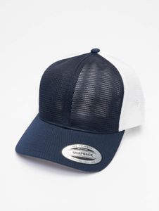 Cappellino unisex Cool Flexfit, in rete trapuntata con cotone, blu navy/bianco
