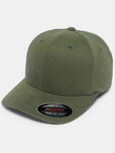 Gorra unisex moderna de franela a cuadros, elástica con algodón, verde oliva.