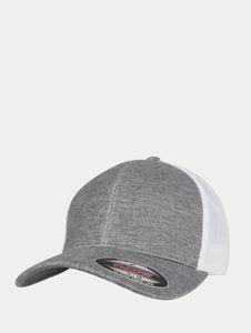 coole Flexfit Herren Cap Stretch Mesh mit Baumwolle Grau/Weiß