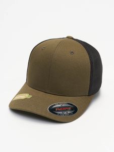 Casual Flexfit men's cap with cotton, olive green/black