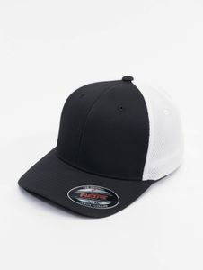 Casquette unisexe Modern Flexfit en maille extensible noire et blanche