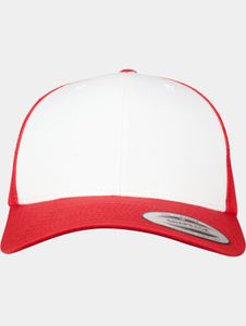 sportliche Flexfit Unisex Cap Mesh 360 g/m² mit Baumwolle Rot/Weiß