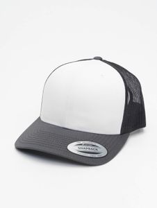 Cappellino unisex Flexfit casual, in rete 360 g/m² con cotone, grigio/bianco