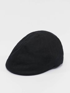 Gorra unisex deportiva de franela a cuadros, elástica de 307 g/m² con algodón, negra.