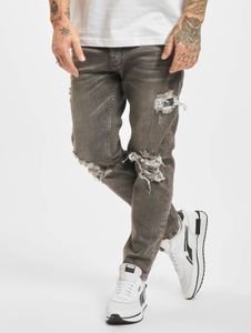 lässige 2Y Premium Herren Jeans Slim Fit Stretch Taschen mit Baumwolle Grau